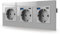 JIMEIDA 3-Steckdose mit USB 20W Grau Unterputz,16Amp Glas Steckdosen mit USB A und Type C,228 * 86mm,250V
