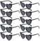 Herz Sonnenbrille Partybrille Set Herzform Brille JGA Brillen Herzbrille 90er Jahre Hippie Herzförmige Brille Herzchen Brille für Party Hochzeit Karneval Halloween 10 Stück (Schwarz)