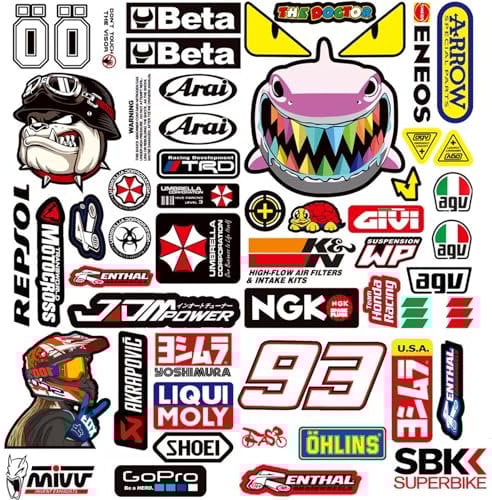 3 Bilder Motorrad Aufkleber Sponsoren Vinylaufkleber Stickers Racing Tuning Rallye Wetterfeste Rollerhelm Aufkleber für Motorrad Enthusiasten für Offroad Rennwagen, Motorräder und Helme(C)