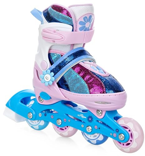 RAVEN Inline Skates Inliner für Kinder Mädchen verstellbar (Senia, 34-37 (21,5cm-24cm))