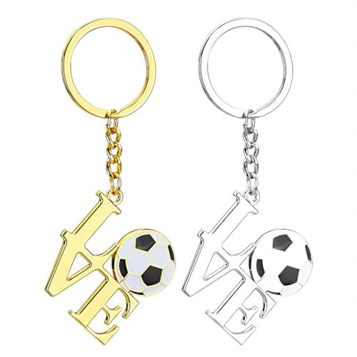 KOQAIIZ 2 Pièces Porte Clés Foot, Porte-Clés Fan, pour Les Amateurs de Football, Supporters, Joueurs, Sportifs