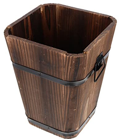 Gogogmee Contenedor De Madera Carbonizada Diseño Vintage para Macetas De Suculentas