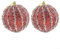 Festive Weihnachtsbaumkugeln zum Aufhängen, glänzende Pailletten-Ornamente, Schaumstoff-Material, 8 cm Größe, breit (rot)