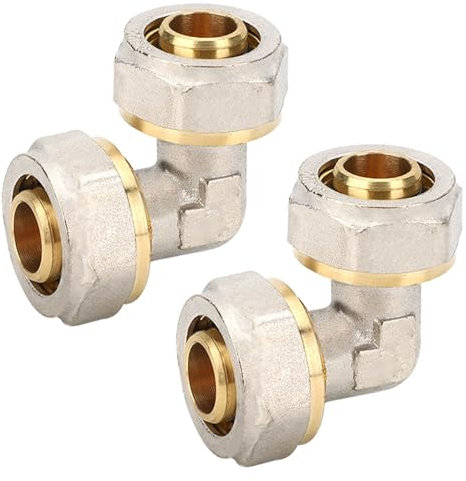 Beatific 2 raccordi a vite ad angolo 16 x 2 mm, 90°, raccordo a vite con arco DVGW, angolo di 90°, raccordo a vite in ottone, per tubo composito multistrato, tubi in PEX, tubi compositi in alluminio