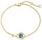 FANCIME London Blue Topaz Armband Damen Sterling Silber Gelbgold vergoldet Infinity Armkette November Dezember Geburtstein Armbänder für Frauen, Feiner Schmuck Geschenke für Ihre Mutter