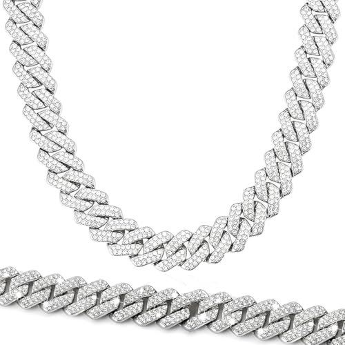 XUZOPIM Men'S Necklaces Cuban Rap Hip Hop Chain 50 Cm Stainless Steel Collana Cubana Collana Uomo