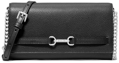Michael Kors Carson Umhängetasche aus genarbtem Leder, groß, wandelbar, Schwarz