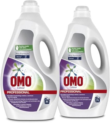 Omo Professional Color Waschmittel Flüssig - Hochwirksam gegen hartnäckige Flecken, Universelles Flüssigwaschmittel für Buntwäsche, 2 x 5L