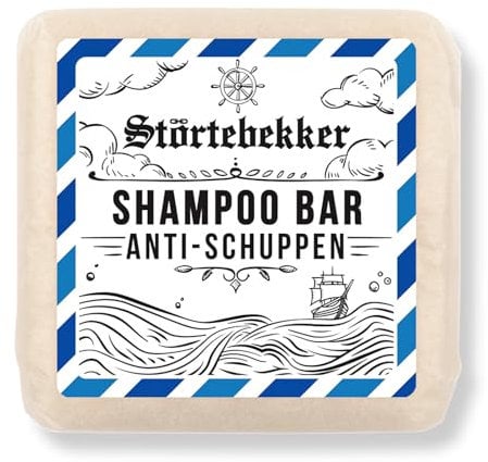 NEU: Störtebekker® Premium Festes Anti Schuppen Shampoo - Festes Shampoo Herren & Damen - 3in1 Duschseife Männer für Haar, Gesicht, Körper - vegan, handgefertigt (100g)
