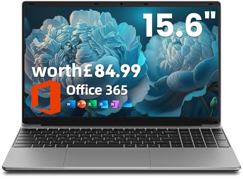 jumper 15.6 inch Laptop with Office 365, 4GB RAM 128GB Storage, 1080 HD Display Laptops, 5205U Processor, USB3.0, 38Wh Battery, Portable Laptops for Business, School, Keyboard Film UK-Silver Gray
