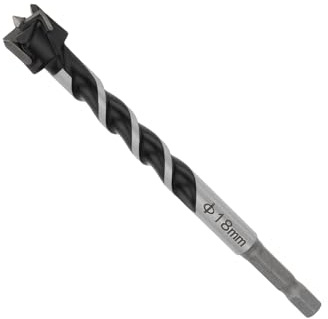 Briny River Broca Forstner para Madera de 18 Mm Cortador de Bisagras Vástago Hexagonal de 7 Mm Longitud de 129 Mm Brocas Extra Largas