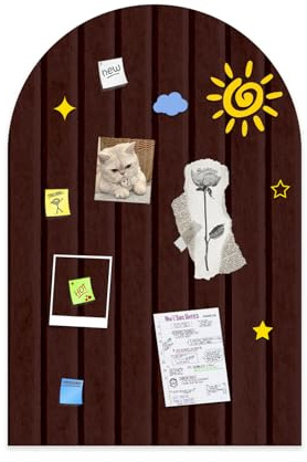 Faltbare kork pinnwand 60x40cm, 0.9cm dicke Filzfliesen, Pinnwand Kinderzimmer mit Klebstoff Klettverschluss, Dekorationsbrett für Bilder Notizen, Runde Ränder Wandpaneele für Wohnzimmer - Rot Kaffee