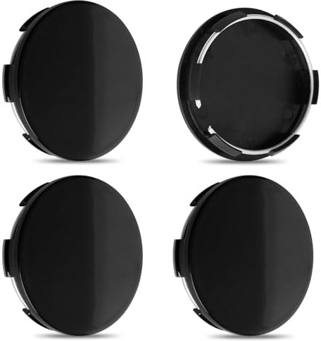 XIAOBINGFA 4 Pièces Bouchon de Jante pour Audi 69MM, Jantes Enjoliveurs Cache Moyeu Centre de Roue Centre de Jante Capuchons,Black-