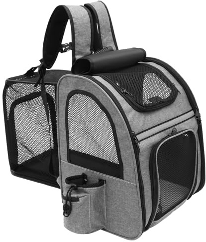 Haustierträger -Rucksack erweiterbarer Katzenhund -Rucksack tragbarer Atmungsbeutel Falten Sie Oxford Stoff Hundetasche für Haustier