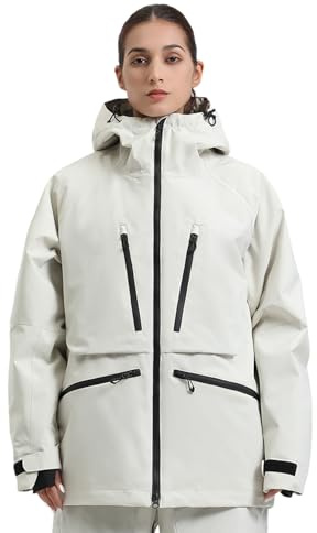 GSOU SNOW Homme Femme Veste Ski Baggy Coupe-Vent Isolée Capuche | 15K Imperméable,10K Respirant,Coupe-Vent Capuche,Isolé Jupe Neige,Évents Aisselles,Multi-Poches,Sports Neige Hiver