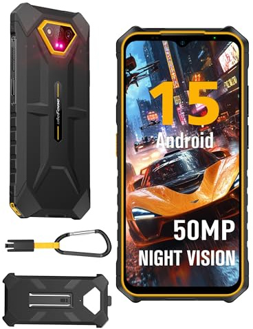 Ulefone Armor X13 Android 15 Móvil Resistente, 12 GB+64 GB/SD 256 GB, 50 MP+24 MP Nocturne Vision 6320mAh Batería, 6,52 Pulgadas HD+, Smartphone irrompible 4G Dual SIM/Face ID/GPS/NFC