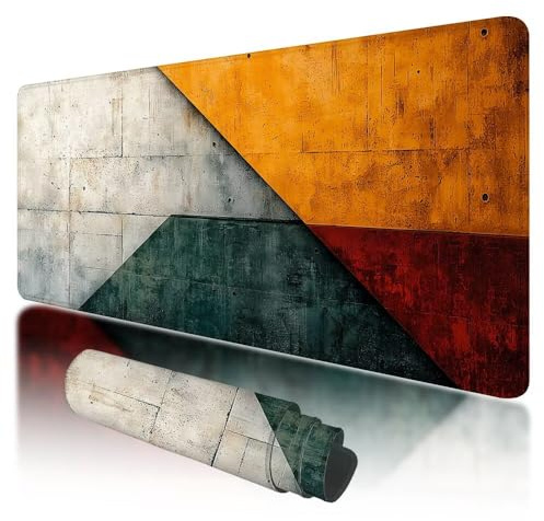 Mauspad XXL, 900 x 400 mm Gaming Mauspad Bunt, Gaming Mousepad Groß mit rutschfeste Gummibasis, XXL Mousepad Grau Wasserdicht und rutschfeste, Großes Schreibtischunterlage für Home & Office, Z-11