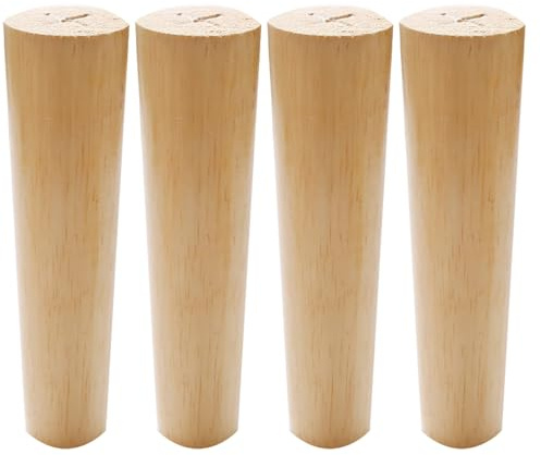 SXKLLYX Ensemble de 4 Pieds de Meubles en Bois D'hévéa, Pieds Droits pour Canapé, Pieds de Table en Bois Massif, Pièces de Rechange pour Pieds de Meubles(40cm/15.7in)