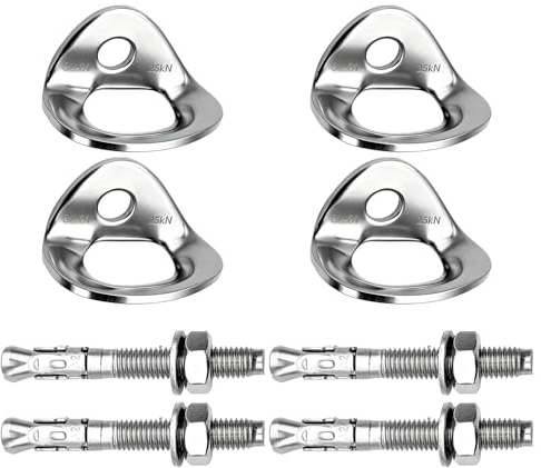 Rvluw Anclaje de acero inoxidable para escalada M10, gancho de escalada de acero inoxidable con tornillos de expansión para escalada al aire libre, tornillos de escalada, anclaje para escalada y