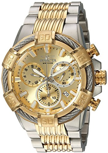 Invicta Men's Bolt Quartz Watch with Two-Tone-Stainless-Steel Strap, 16 (Model: 25864 & 25513)