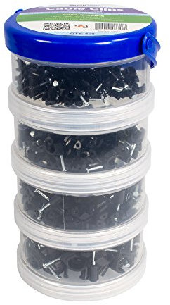QualGear CCX2-B-400-C 4/6/8/10 mm Cable Clips - Black (Pack of 400)