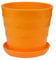 Blumentopf aus Kunststoff,Colorful Blumentöpfe Blumenvase Übertopf Pflanzkübel Pflanztöpfe Pflanzentopf Kräutertopf für Innen Außen Pflanze, 9 x 9 x 8 cm, Orange