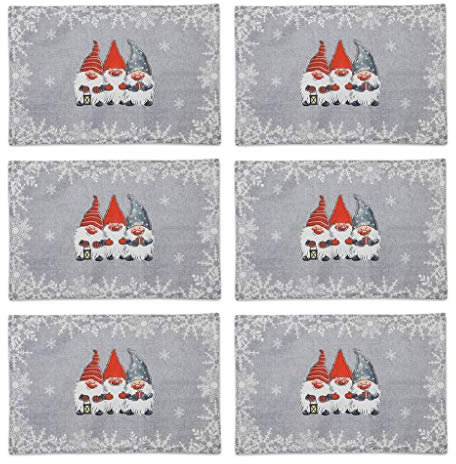 Yunnan 1 Set/6 Stück schwedische Zwerg Tomte Puppe Weihnachtsdekoration Platzsets Tischsets Tischsets Küchentischmatten Weihnachtsfigur Ornamente
