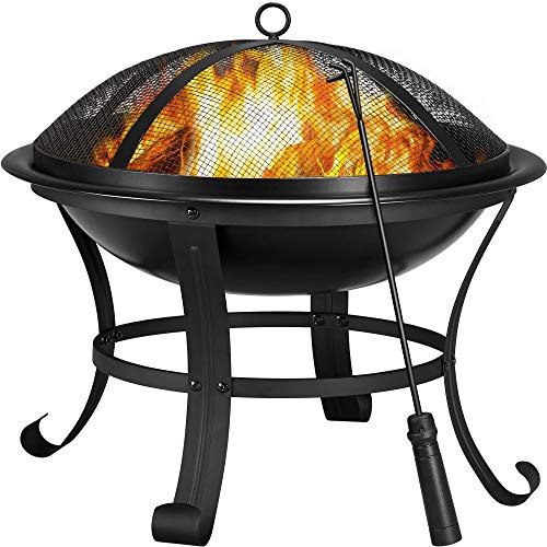 Yaheetech Brasero Exterior Jardin Chimeneas de Hierro para Carbon Leña Estufas de Pie Plegable para Terraza 54 x 54 x 49,5 cm Negro