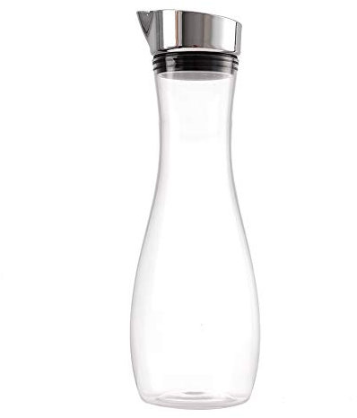 Garrafas de agua grandes de 1,2 l, jarra de acrílico transparente, recipientes de agua, jarra, jarra, botella, jarra de agua para servir té helado frío en la nevera, para exteriores, picnic, fiestas