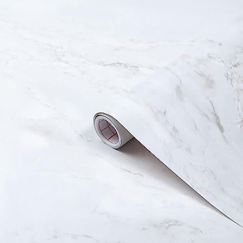 d-c-fix Möbel-Klebefolie Romeo Matt White Marmor-Optik 90 cm x 2,1 m - Möbelfolie Küchenfolie selbstklebend Deko-Folie Küche Tisch Fensterbank Schrank Stein-Optik Türfolie Türtapete Tür weiß grau