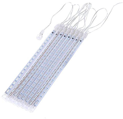 Maclean MCE412 Solar LED Eiszapfen Lichterkette 144 LED 8x 30cm Eiszapfen RGB Lichtervorhang 2,4m Weihnachtsbeleuchtung IP44 Dekoration Solarleuchte