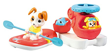 Toomies E73307C Tomy Sea Set Flotante Helicóptero y balsa de Rescate Bundle – Rotor Giratorio de Agua – Pilot Squirter – Juguete de baño para bebés y vertedor – Adecuado a Partir de 12 Meses