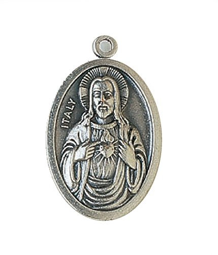 Heiliges Herz Jesus Heiliges Herz von Maria 100 Medaillen 100% hergestellt in Italien religiöse Geschenke, Silber, Silber Messing, Kein Edelstein