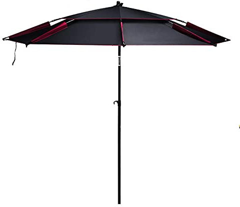 Sombrillas De Exterior, Sombrillas De Jardín Inclinadas con Manivela, Sombrillas De Terraza De Playa Upf50+, Negras, Utilizadas para Balcón, Terraza, Pesca, Patio Trasero (2 M)