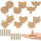 Qunclay Holz-Antik-Tier-Schrankknöpfe, dekorative Holz-Kommodenknöpfe mit Schrauben, Möbelgriffe im maritimen, waldigen Natur-Tierdesign, perfekt für Möbel und Kinderzimmer-Dekoration (süß, 12er-Set)