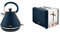 Tower T10044MNB Cavaletto Pyramid Kettle with Fast Boil, Detachable Filter, 1.7 Litre & T20036MNB Cavaletto 2-Slice Toaster with Defrost/Reheat, Stainless Steel, 850W, Midnight Blue and Rose Gold