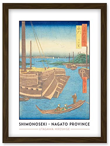 Wee Blue Coo Shimonoseki Nagato Province Utagawa Hiroshige Japanese Woodblock Classic Collection Artwork Framed Wall Art Print A4