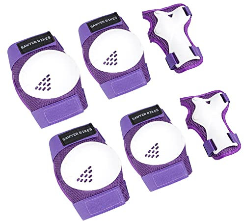 Sawyer Bikes - Set Protecciones Infantil - Niños 3 a 10 Años (S (3-7 Años), Morado)