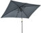Outsunny Parasol de jardin Parasol droit inclinable rectangulaire aluminium polyester haute densité 3 x 2 m gris foncé