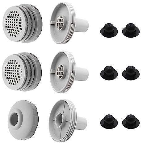Ysislybin Pool Zubehör Pool Ersatzteile 25022E Anschluss-Set Pool Anschlussset Ersatzteil-Set, Einlaufdüse Düsen-Set, 2 Siebverbinder, 2 Siebgitter und 6 Verschlusskappe