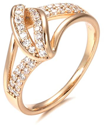 YAHOYA Natürlicher Zirkon Braut Ehering 585 Roségold Mode Kreuz Kristall Ringe für Frauen Beach Party Vintage Schmuck