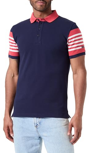 Armor Lux Herren Kurzärmeliges Poloshirt mit Abzeichen Polohemd, Marine Deep, M