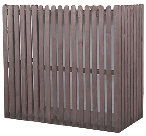 Cubre Aire Acondicionado Exterior Madera Hecho de Madera de Pino Fácil de Instalar Protector Unidad Exterior Aire Acondicionado (Color : Brown, Size : 85 * 35 * 80cm)