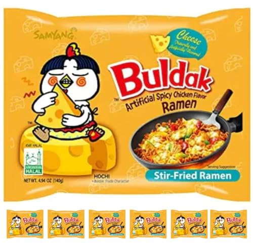 Sam Yang Buldak Noodles Nudeln CHEESE Hot chicken flavor Ramen 140g x 7 STÜCK