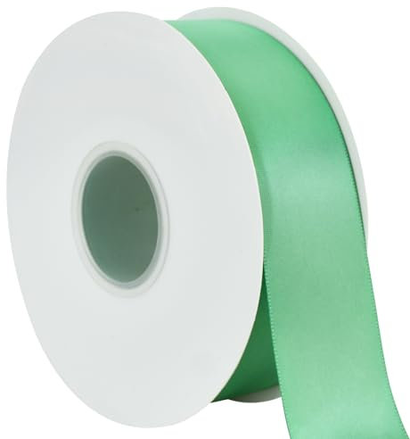 TONIFUL Satinband, 3,8 cm x 45,7 m, Salbeigrün, solides Stoffband für Geschenkverpackungen, Blumensträuße, Schleifen und Bastelarbeiten, Weihnachten, Valentinstag, Geburtstag, Hochzeit und