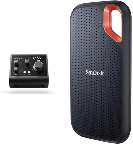 Audient Audio Interface iD4 MKII, Class A Console Microphone Preamp & SanDisk 1TB Extreme Portable SSD, USB-C USB 3.2 Gen 2, External NVMe Solid State Drive up to 1050 MB/s