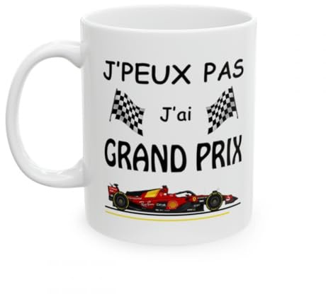 Jm-Déco Mug Formule 1 - J'peux pas j'ai grand prix - Tasse originale en céramique - Plusieurs modèles (Modèle 7)