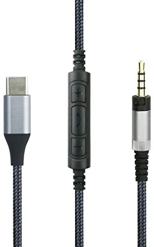 ABLET USB-C-Audiokabel, kompatibel mit Sennheiser HD400S HD4.40 HD4.40BT HD4.50 HD4.50BTNC Kopfhörer, Lautstärkeregelungsmikrofon kompatibel mit iPhone 15/15 Pro, kompatibel mit iPad 10. / 9. / Air