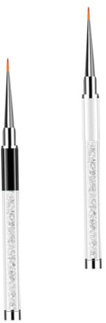 Mikinona 2pcs Nail Art Pens for Gel Polish, Abs Manicure Pen with Long Handle Design, Easy to Use for DIY Manicure and Petal Drawing, Nail Art Accessories for Women