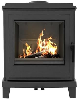 Kratki K11 Gusseisen-Kaminofen – 6 kW klassischer Holzofen mit großer Sichtscheibe – BImSchV Stufe 2, Bauart 1, Ø150 mm Rauchrohr, freistehend & effizient für kleine Räume